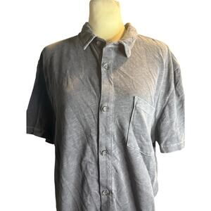 Marine Layer Heavy Slub Button Down Shirt, Charcoal Gray, Men's Size XL